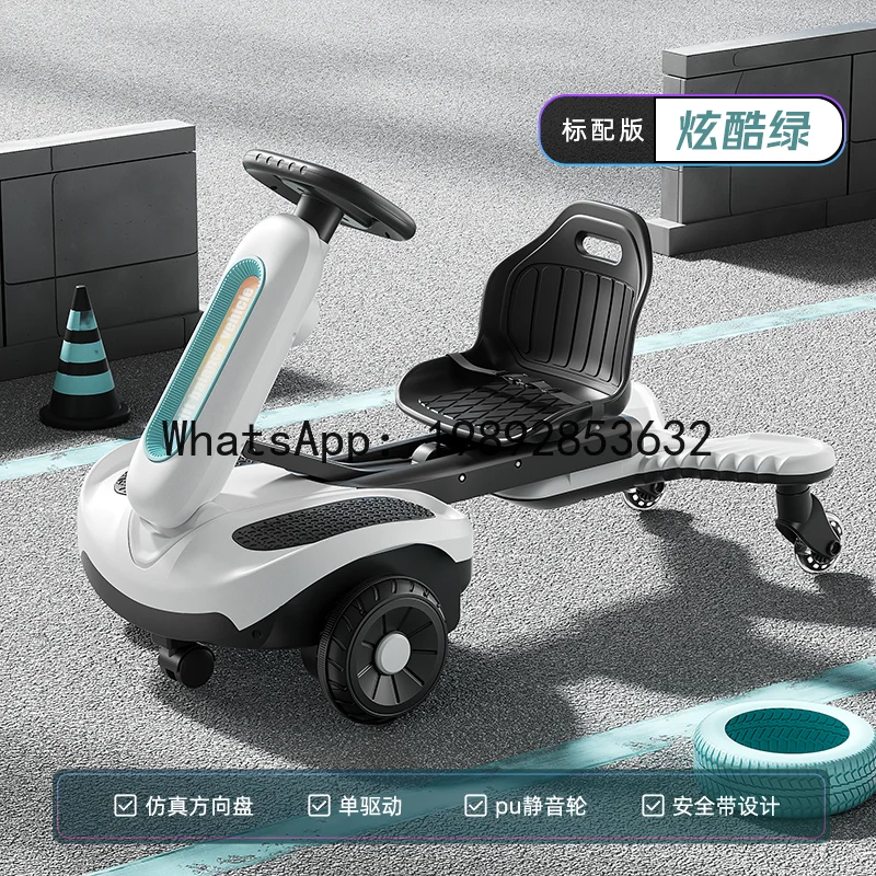 TQH Children's Electric Car Four-Wheel Vehicle Go-Kart Drift Car Ride-On with Remote Control Rechargeable