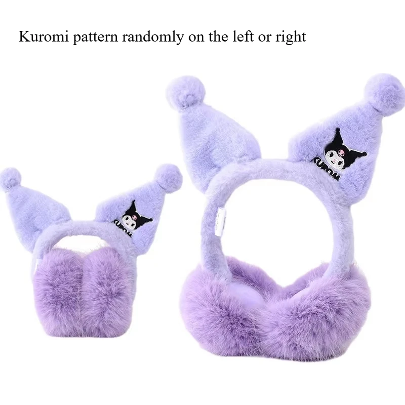 ที่ปิดหูตุ๊กตาซานริโอ้ มินิโซ ลายเมโลดี้ คุโรมิ น่ารัก สไตล์เกาหลี สำหรับฤดูใบไม้ร่วง/ฤดูหนาว ให้ความอบอุ่น ของขวัญวันเกิดสำหรับเพื่อนๆ ที่ชื่นชอบการ์ตูนและอนิเมะ