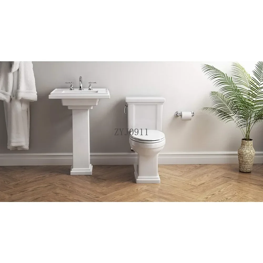 صنبور حمام واسع الانتشار مع مجموعة تصريف منبثقة، صنبور حوض الحمام ذو 3 فتحات ومقبضين من الكروم المصقول #5