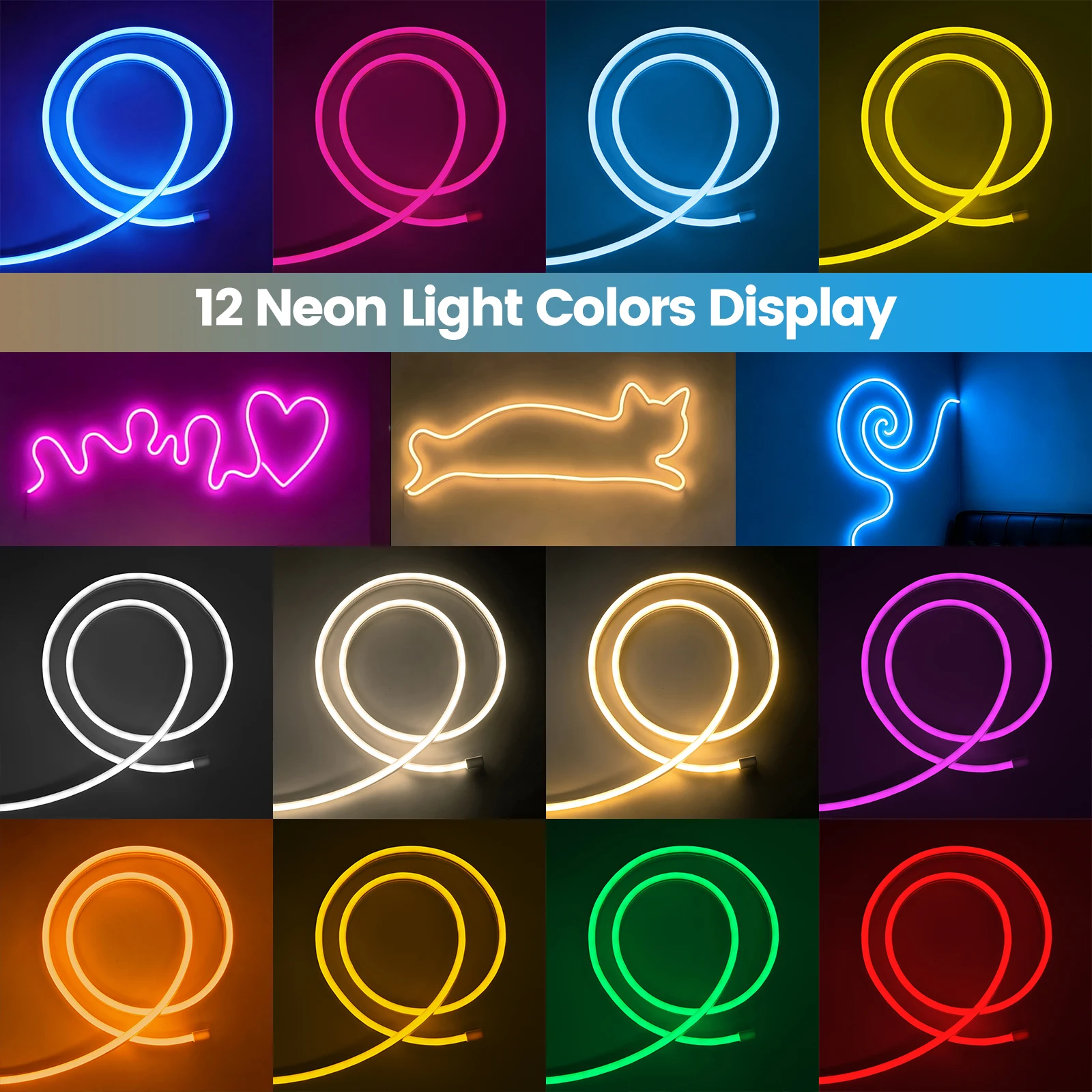 USB LED Neon Strip Light 5V SMD 2835 88LEDs/m Waterproof Neon Light Bar Switch/Hand Sweep Sensor Flex Ribbon with Adhesive Tape