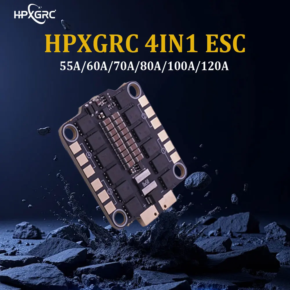 

HPXGRC 55A/60A/70A/80A/100A/120A 4IN1 ESC 3-8S 30.5x30.5mm for RC FPV Racing Drone