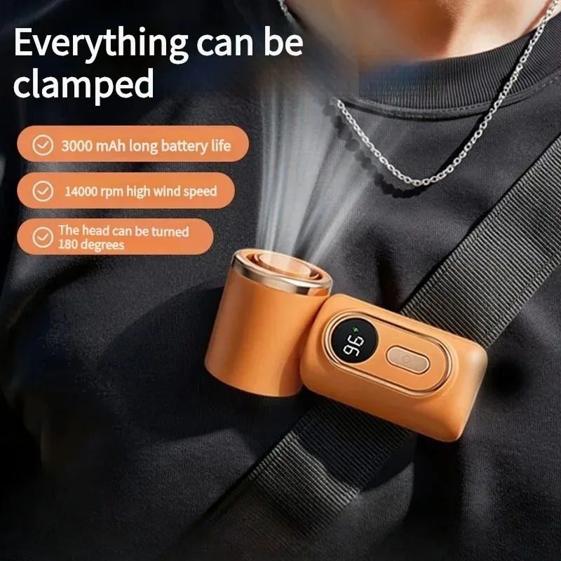 Portable Handheld Fan Mini Clip Fan Umbrella Holder Function Rotatable USB Charging Compact Personal Cooling Fan Outdoor Camping image 3