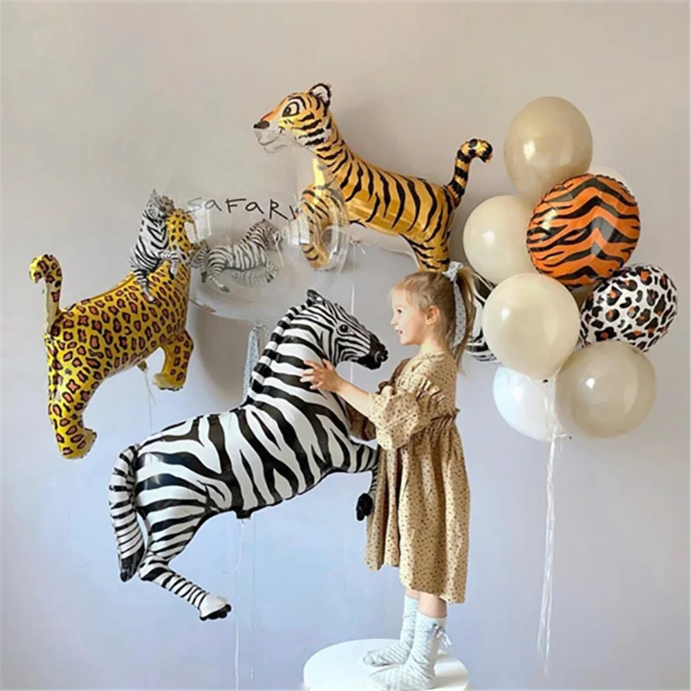 Dschungel Safari Geburtstag Dekore Folie Tier Ballon Salbei Grün Folie Geburtstag Nummer 0-9 Luftballons Kinder Safari Party liefert Gefälligkeiten – Detail 24