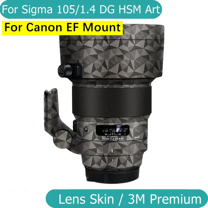 For Sigma ART 105mm F1.4 DG HSM (For Canon EF Mount) Decal Skin Vinyl Wrap Film Camera Lens Protective Sticker 105 1.4 F/1.4