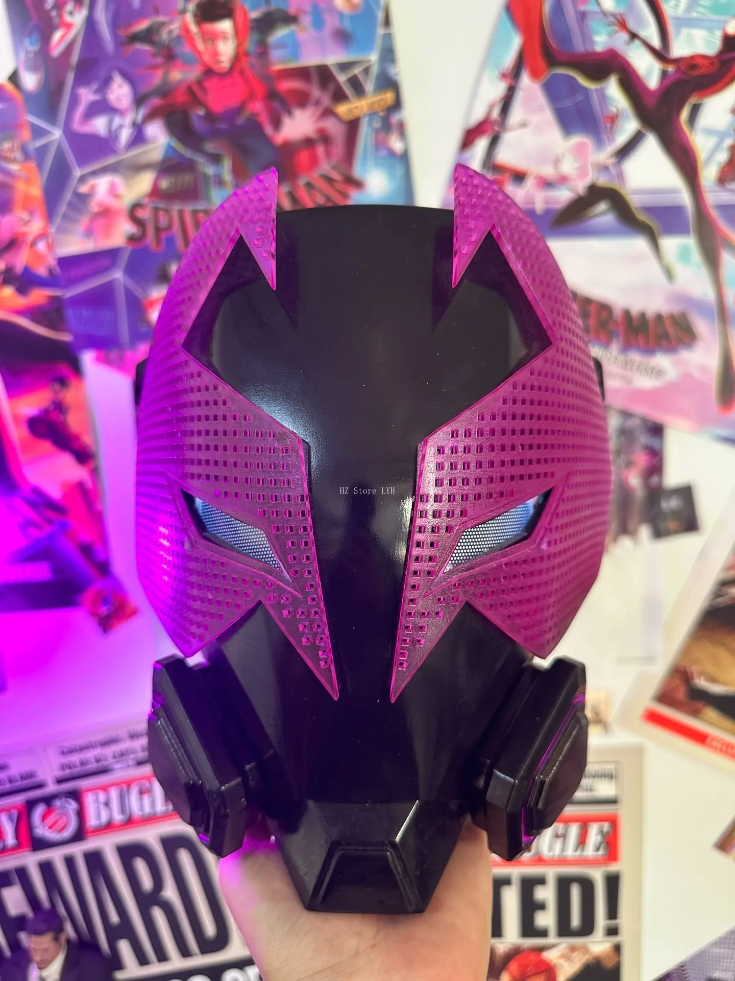 【スパイダーバース】新品 マイルズ モラレス スパイダーマン マスクコスプレ アース-42 マイルズ マスク ライトアイズ付き スパイダーマン