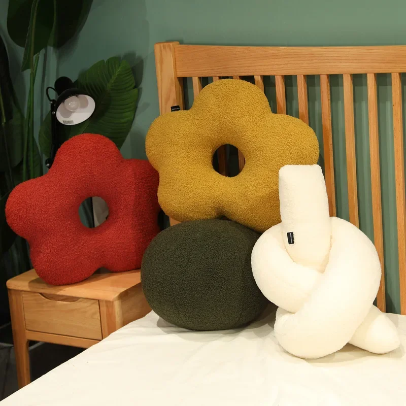 Irregular Solid Color Backrest Home Living Room Spherical Pillow Long Bar Sleeping Pillows Geometric Back Decoration Bolster
