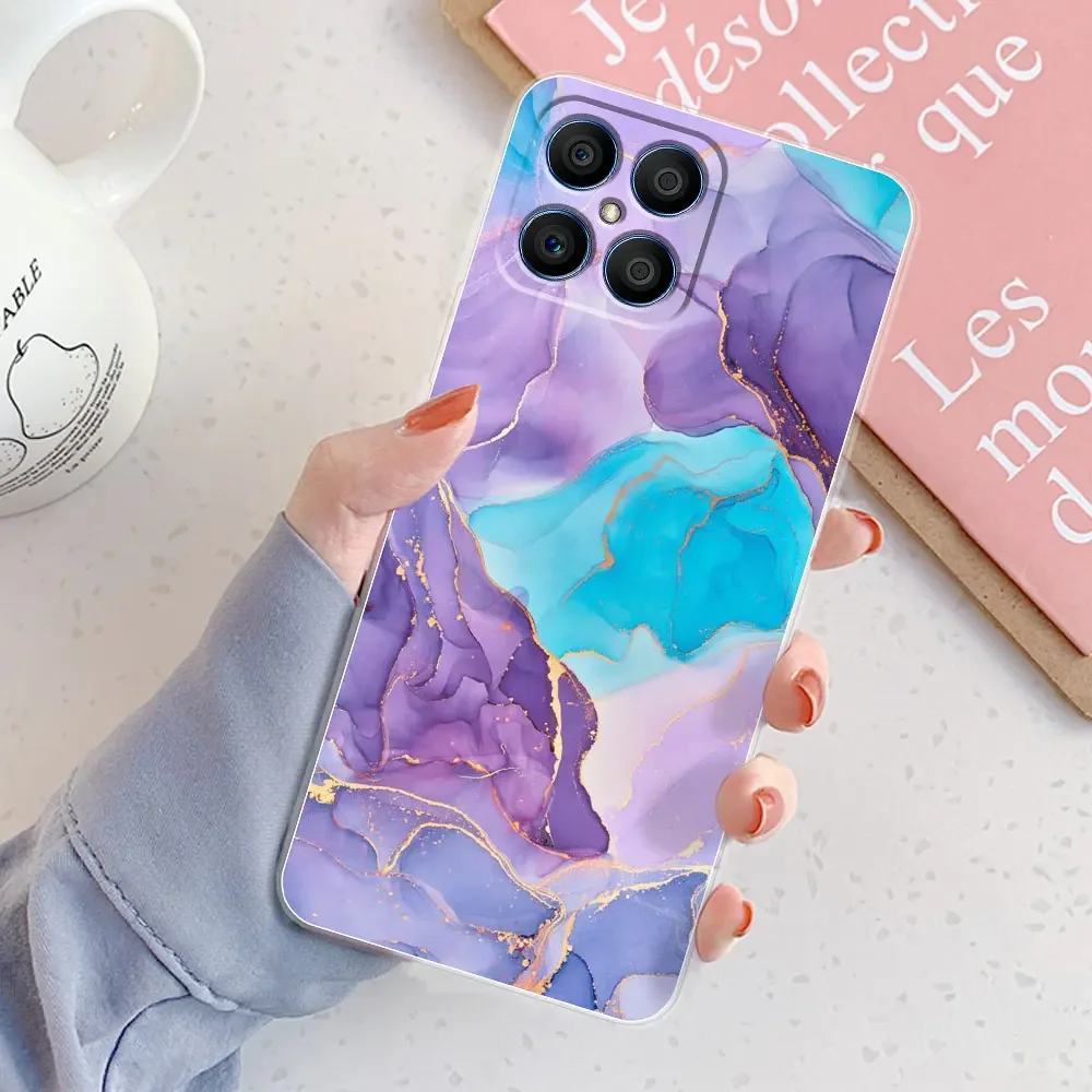 For Honor X8 Case X 8 2022 Soft Silicone Case For Huawei Honor X8 4G 5G Clear Marble Back Cover For Honor X8 Phone Bumper Funda