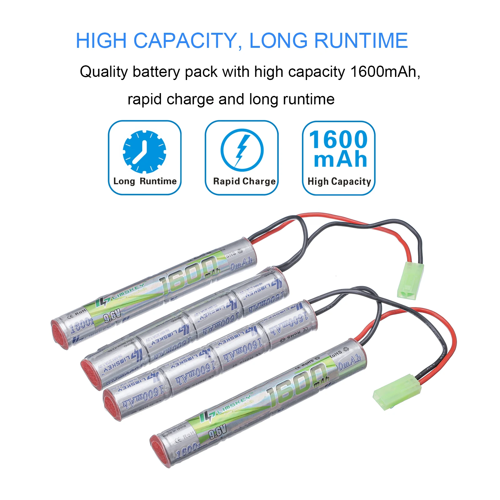 8S 2/3A 9.6v 1600mAh Butterfly NunChuck NIMH Akumulator i ładowarka do pistoletów Airsoft ICS CA TM SRC JG