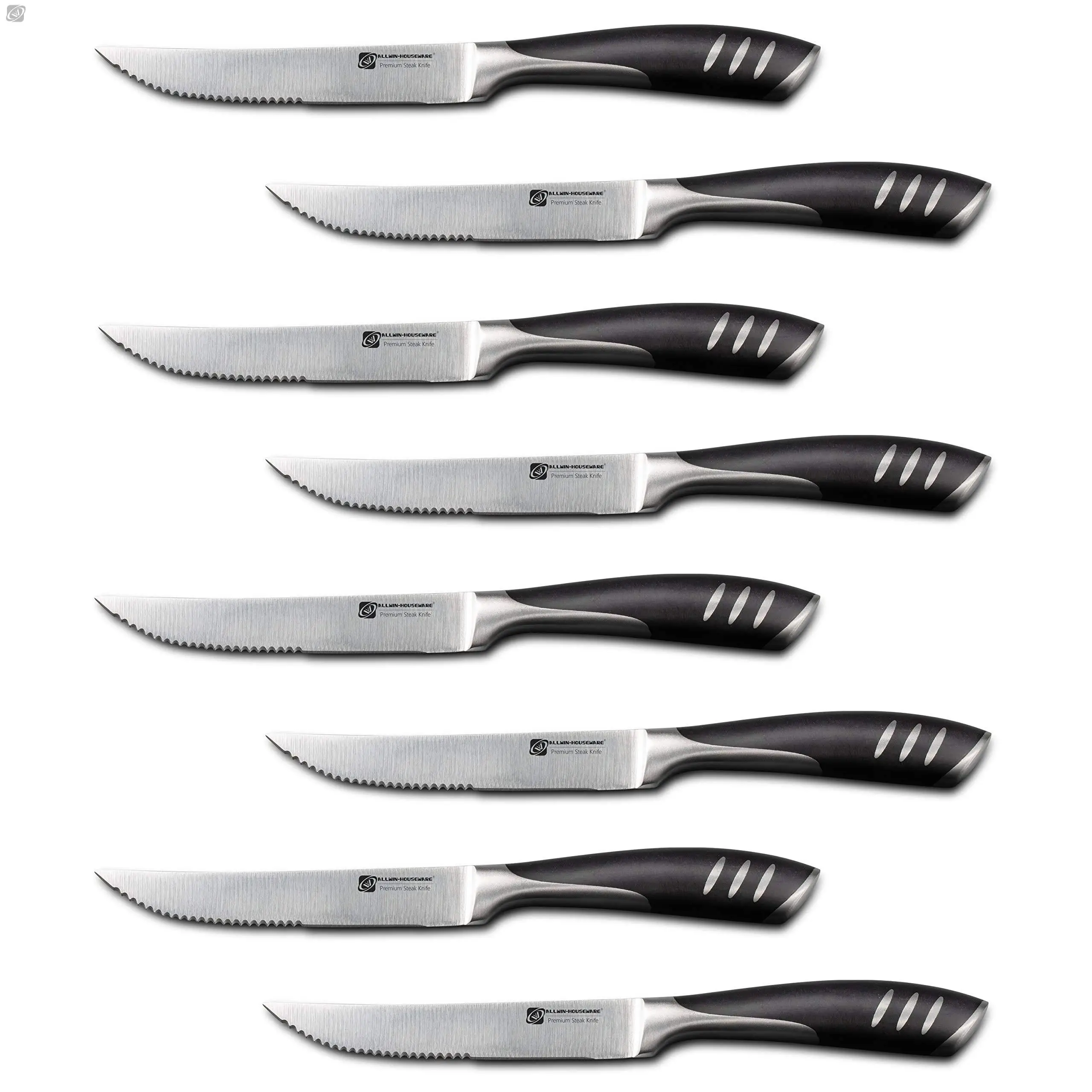 

German Steel Steak Knife Set Premium 1.4116 Stainless Steel Knives Highly Polished Handles Sharp Serrated Steak Knives 4/6/8 Pc