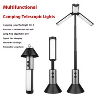 Multi-functional Camping Light 2 in 1 USB Rechargeable Camping Lantern\\Flashlight with Hook Outdoor Emergency Camping  Lamp