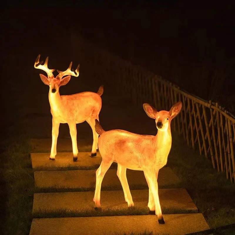 Deer Animals Outdoor Light Landscaping Modern Display Luxury Designer Xenomorph Lighting Trendy Luce Giardino Garden Decorations