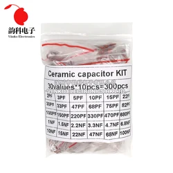 300pcs/lot Ceramic capacitor set pack 2PF-0.1UF 30 values*10pcs Electronic Components Package capacitor Assorted Kit samples Diy