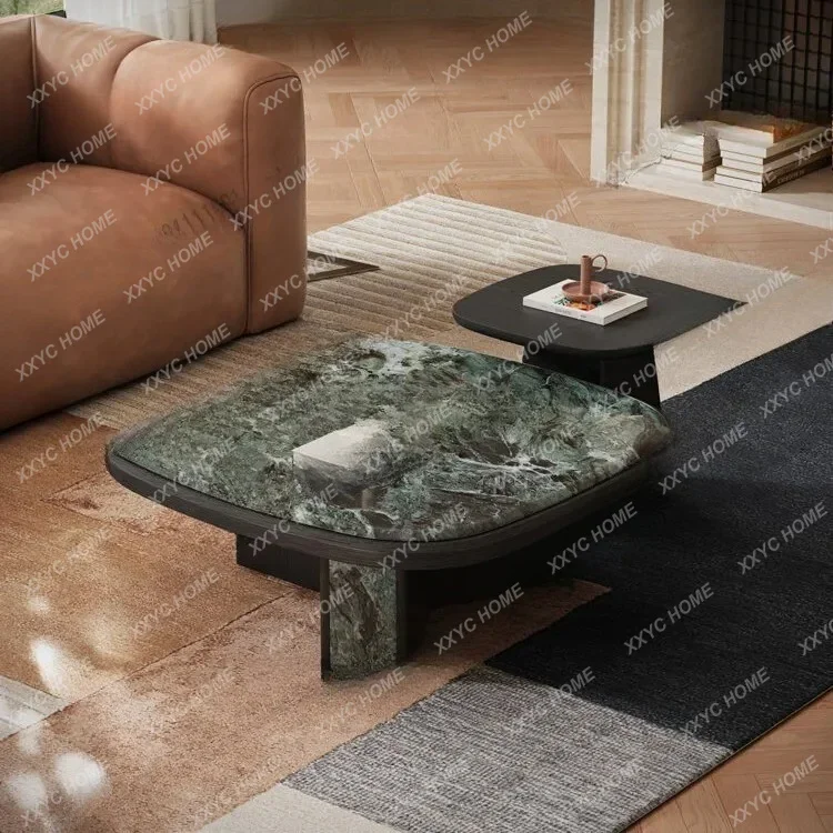 minimalist marble coffee table combination living room high-end modern light luxury square coffee table