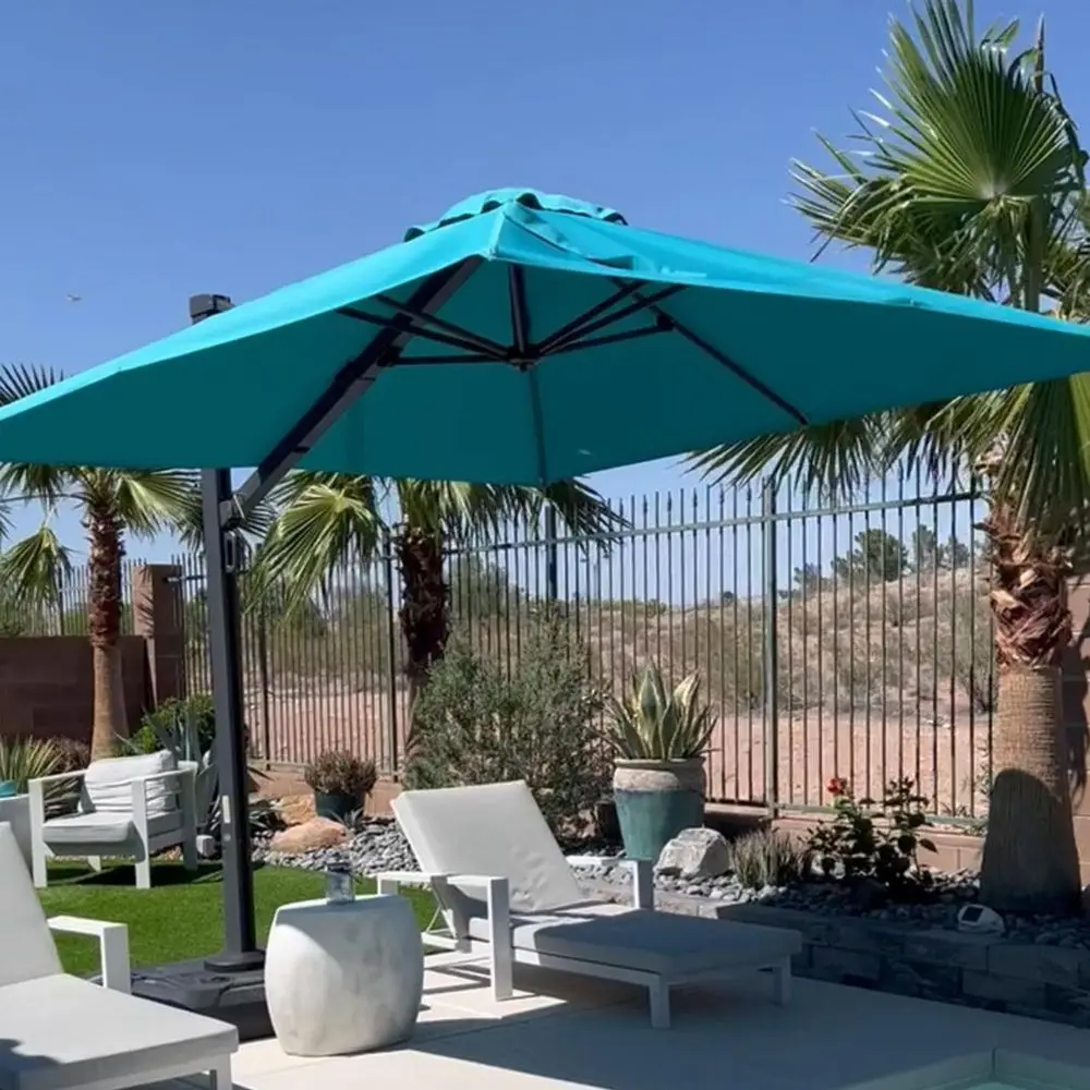

10 FT Square Patio Cantilever Umbrella Large Outdoor Aluminum Offset Umbrella with 360degree Rotation for Garden Deck Backyard