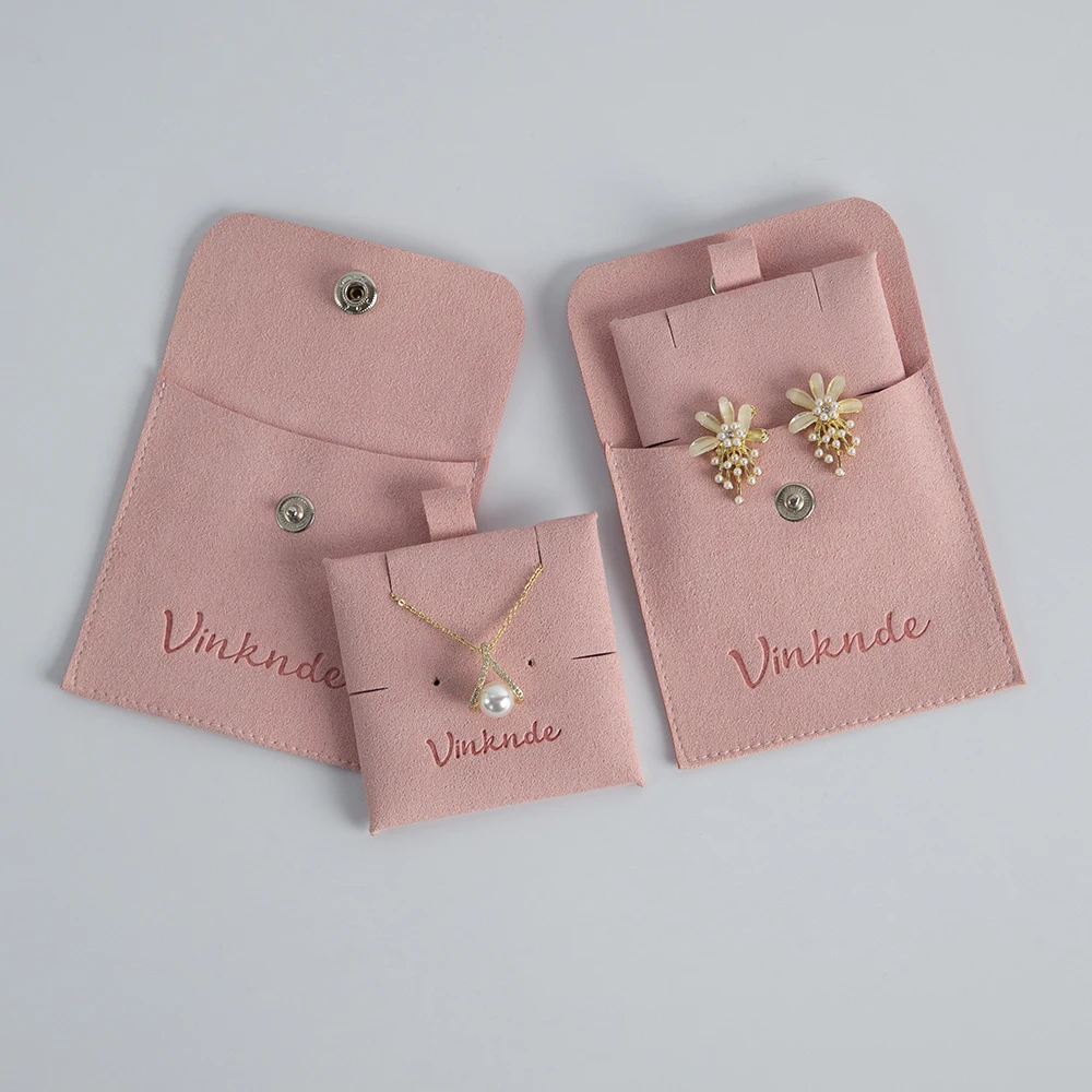 Eco Custom Logo Velvet Suede Microfiber Gift Bag With Jewellery Insert Packaging Earring Display Cards Jewelry Organizer Pouch