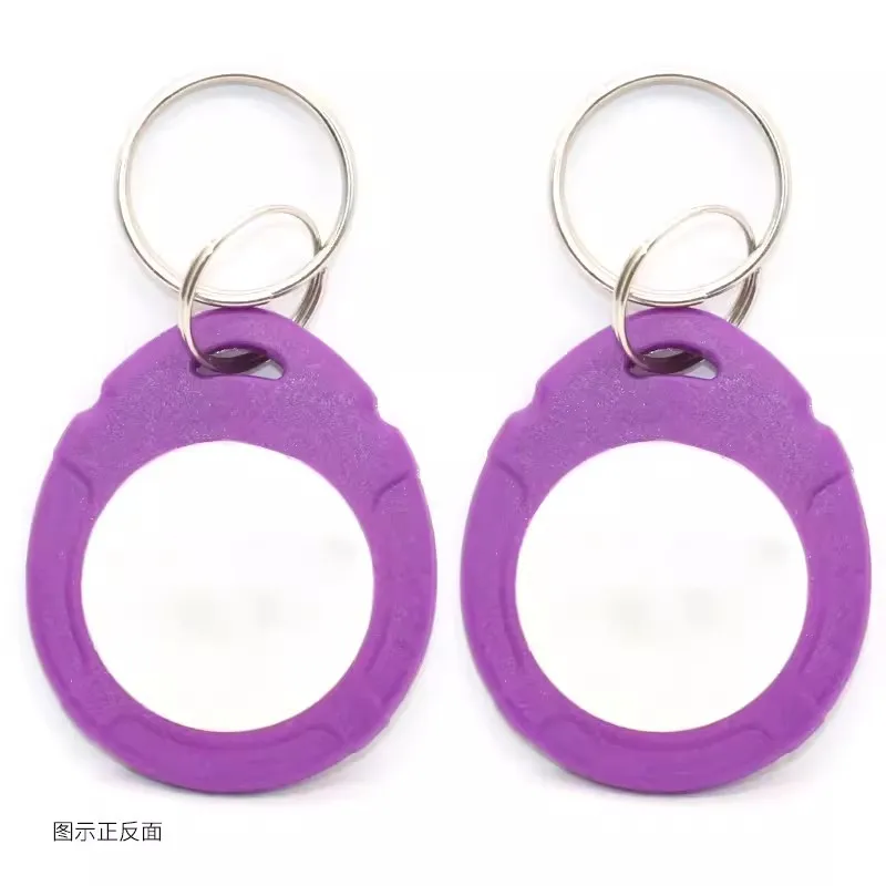 100Pcs 125Khz T5577 EM4305 Keyfobs Rewritable RFID Tag Copy Access Card ID Token Ring Cloner Keychain Random Color