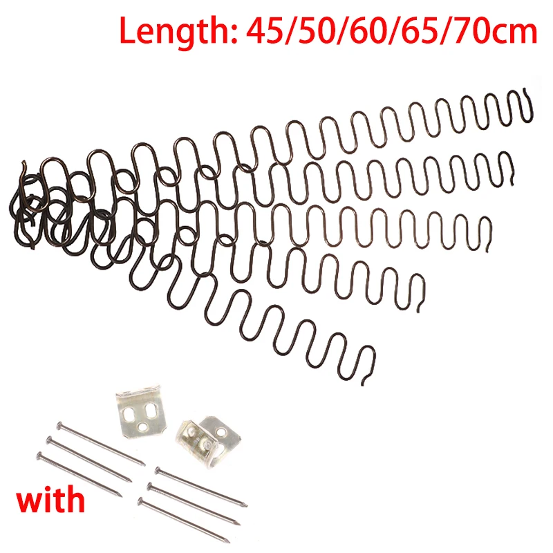1Set Replacement Sofa Chair Springs, Furniture Spring With Clips 45cm 50cm 60cm 65cm 70cm Long Ressort Hardware