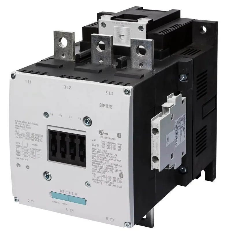 for 3RT1076-6AP36 Power Contactor AC-3 500A 250kW 400V AC 50-60Hz Auxiliary Contacts 2NO+2NC 3 Pole New and Original