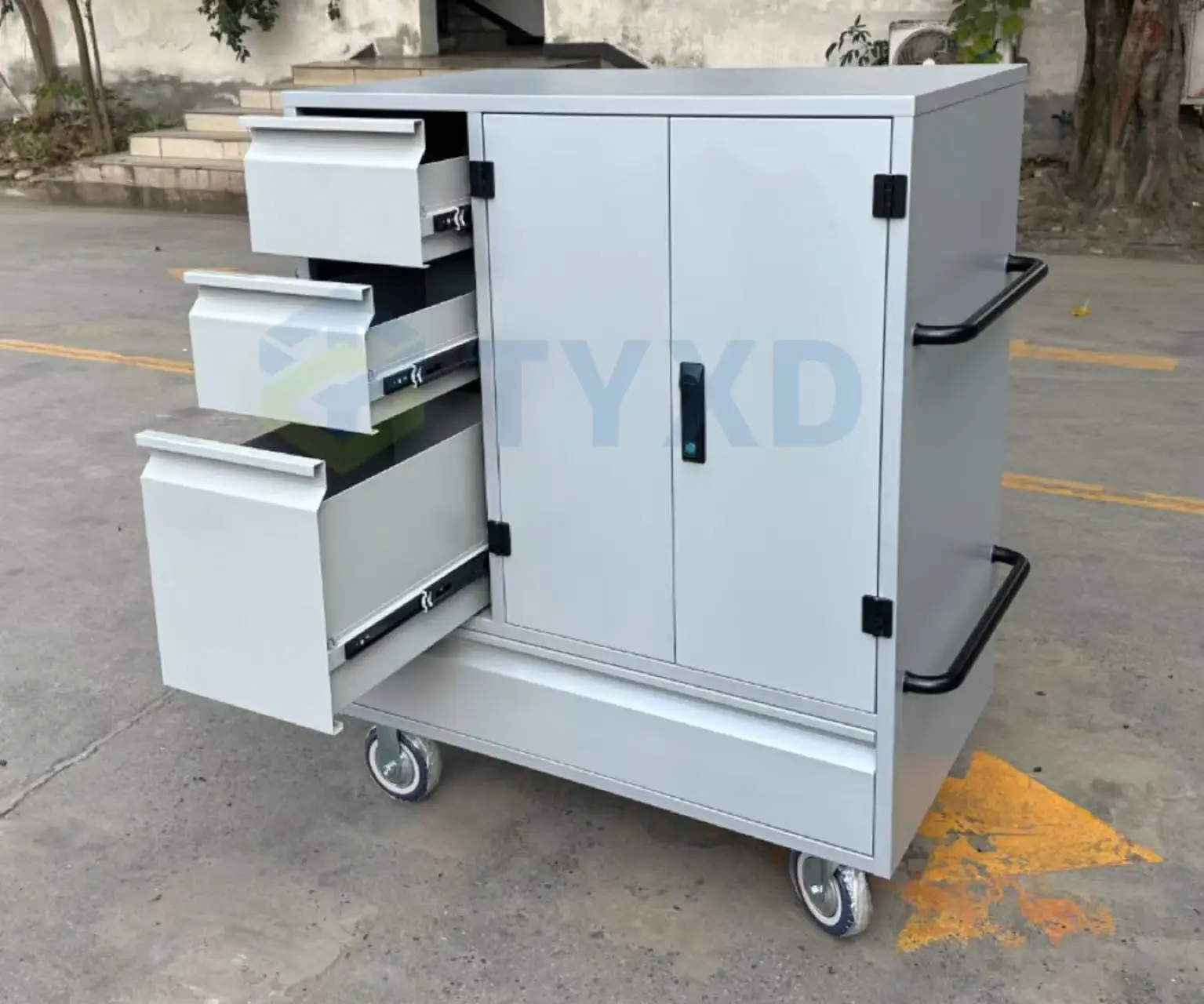 TYXD Metal Mobile Saddle Box,Equestrian Gear Storage,Rolling Casters for Easy Mobility-Customizable logo Metal