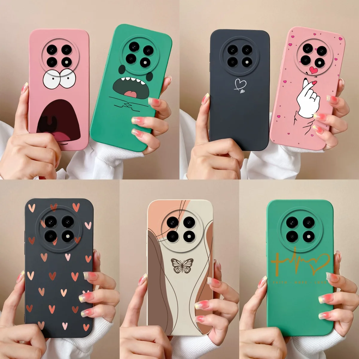 Case For OPPO Realme 13 Pro 13 Pro Plus Love Heart Durable Non-slip Protective Soft Back Cover For Realme 13 Pro Plus Capa Coque