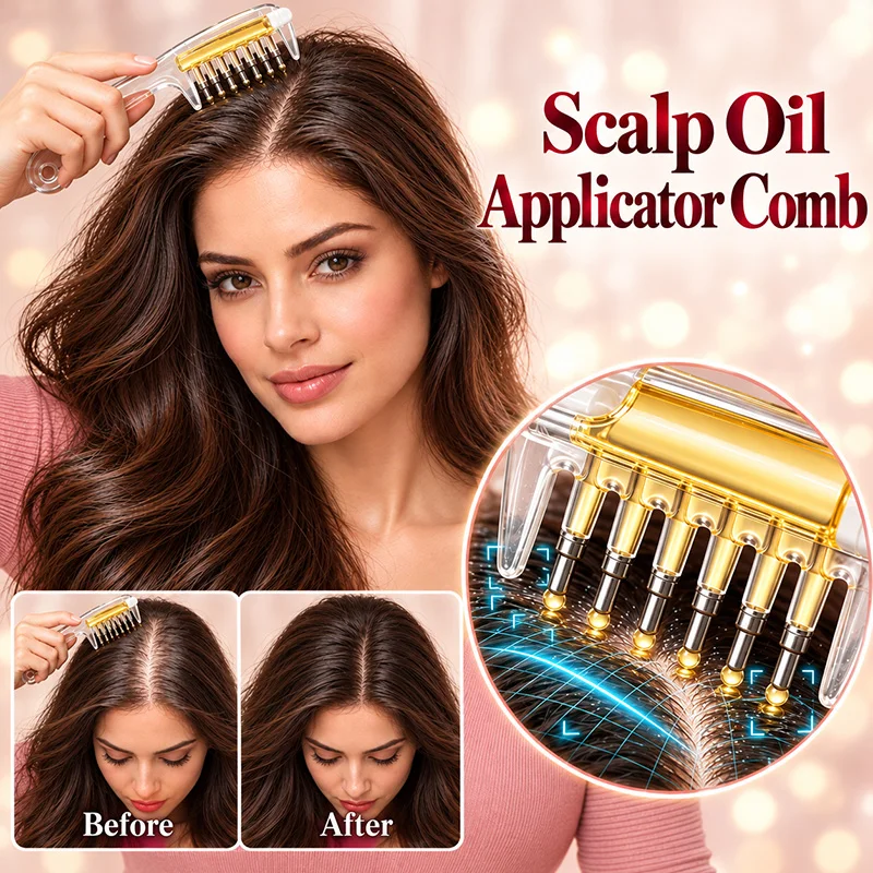 Hair Growth Oil Applicator Comb Targeted Scalp Application Serum Hair Root Care Tool