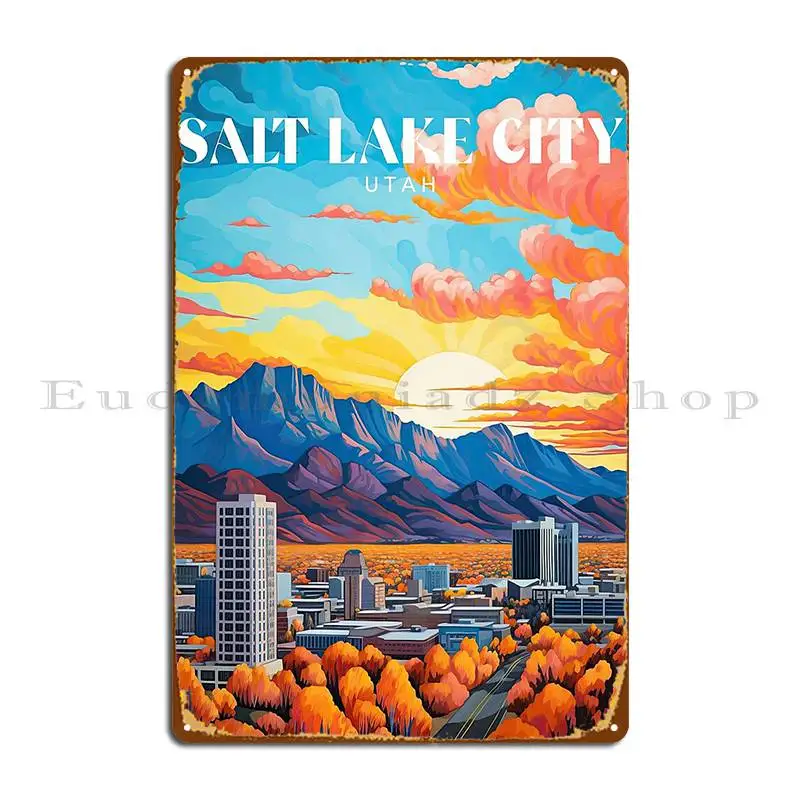 Дорожные Металлические знаки с принтом Солт-озера, города Юта, создание клуба, дома, клуба, бара, жестяной плакат