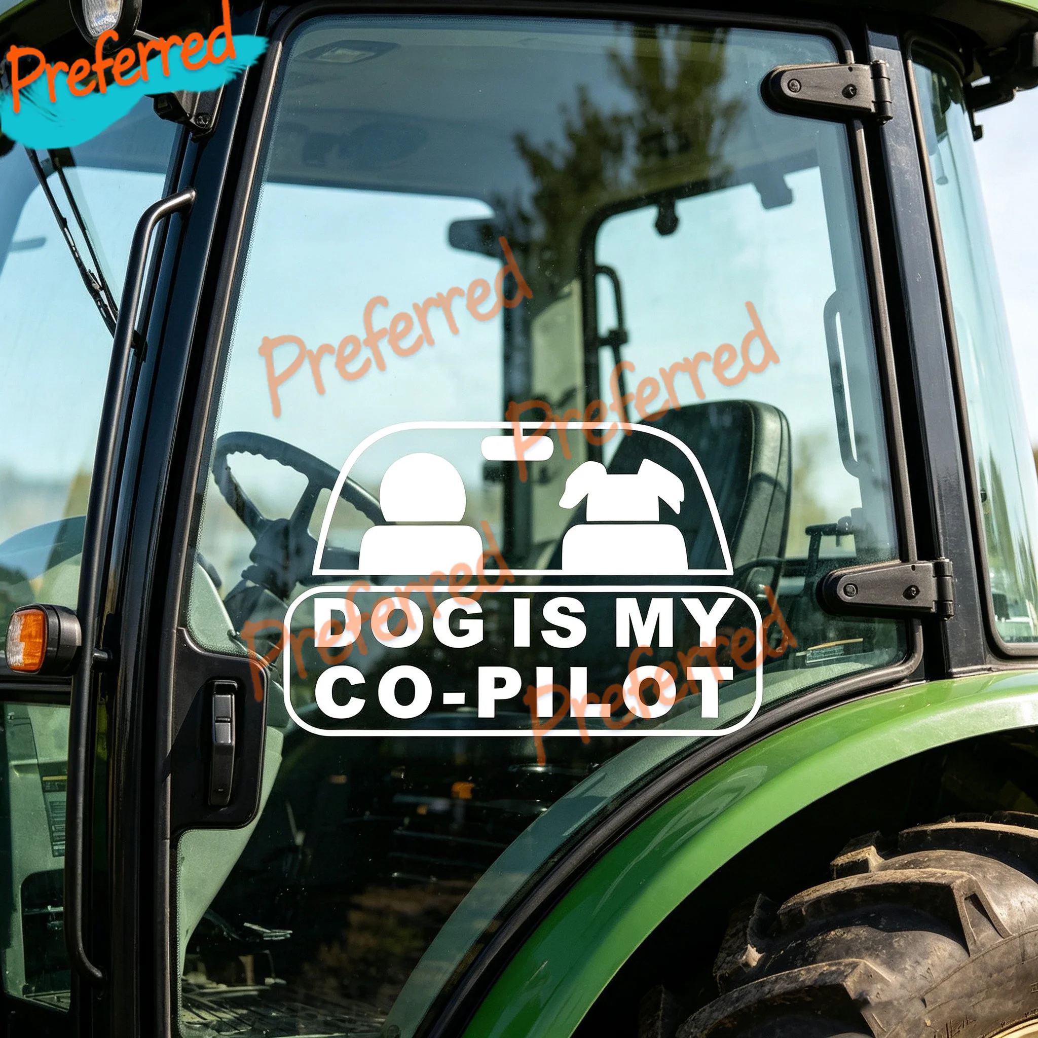 2x Pegatinas Dog Is My Co-pilot Funny Car Truck Stickers Best Gift Vinyl Decal - Customizable in Any Sticker Size -No Background