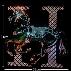 Iron on patch horse pattern rhinestone patch for decorating clothing pillows