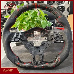 Carbon Fiber Steering Wheel Nappa Perforated Leather For Volkswagen Golf 6 GTI GTD R 2009-2013 Polo GTI Tiguan Passat R-Line
