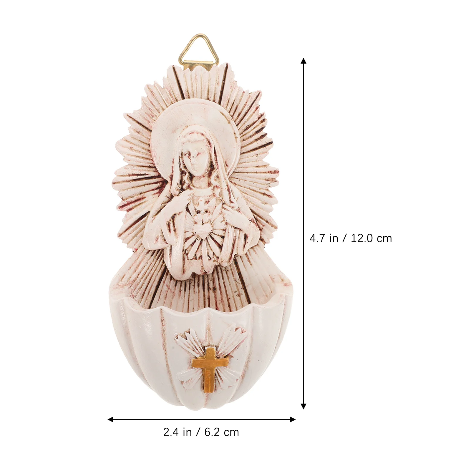 

Elegant Holy Water Font Wall Decor Resin Catholic Church Entrance Indoor Hanging Ornament Spiritual Home Decoration