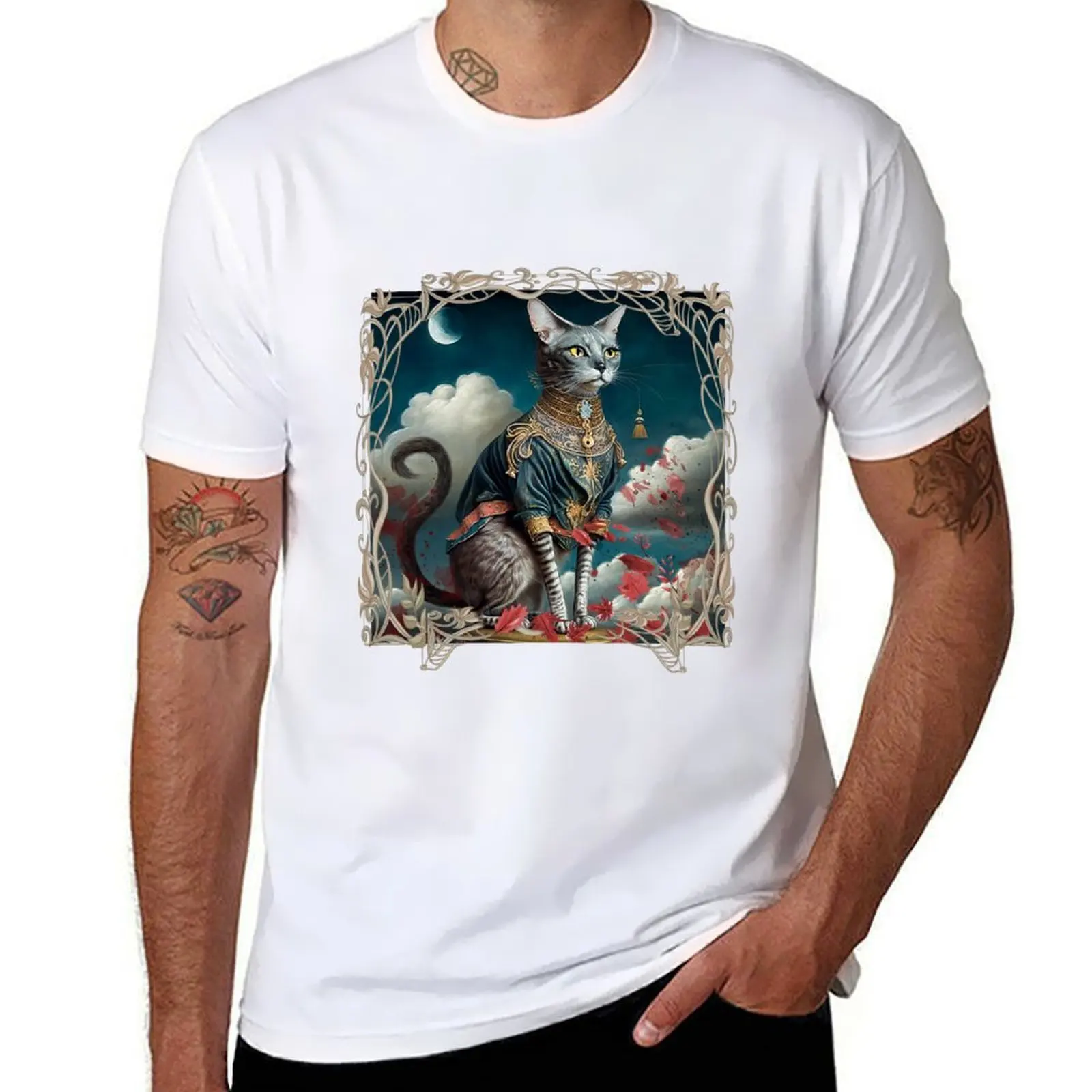 

The Autumn Cat, Victorian, Gothic and a Fashion Cat T-Shirt t shirts with prints t shirt for man T-Shirt