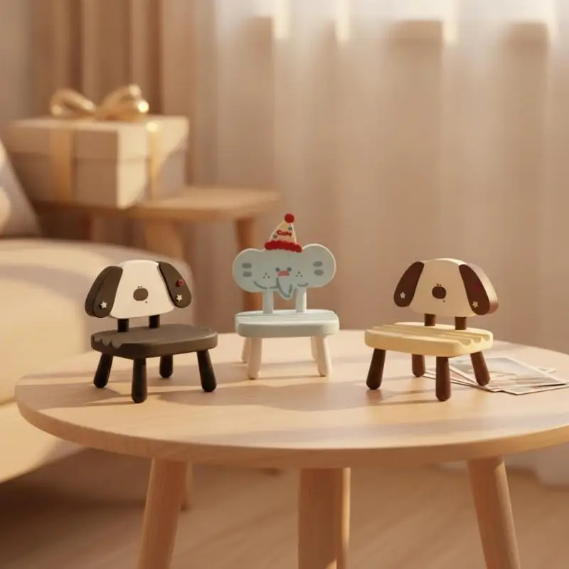 1Pc Cartoon Chair Shaped Phone Holder Stable Support Skin-Friendly Matte Stand for Desktop Home Office Video Watching view 4