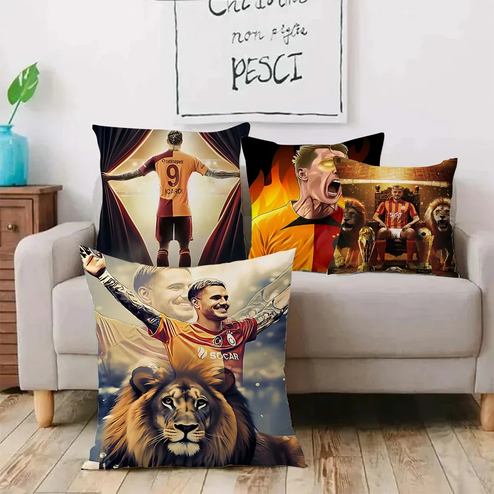 Football Club G-Galatasarays Pillow Covers Cartoon Sofa Decorative Home Double-sided Printing Short Plush Cute Cushion Cover