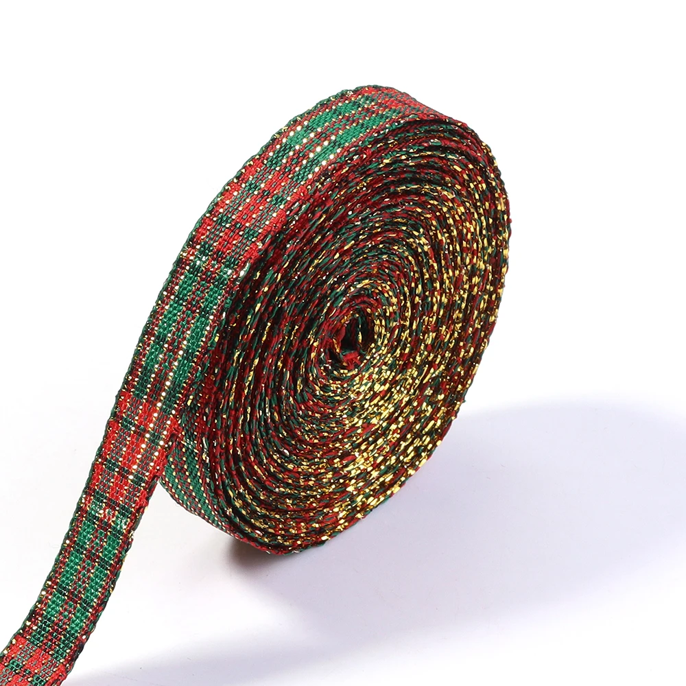 5-10 yards/lot Polyester Vintage Plaid Bänder Weihnachten Rot Grün Plaid Bänder Für DIY Party Weihnachten Geschenke Verpackung zubehör – Detail 9