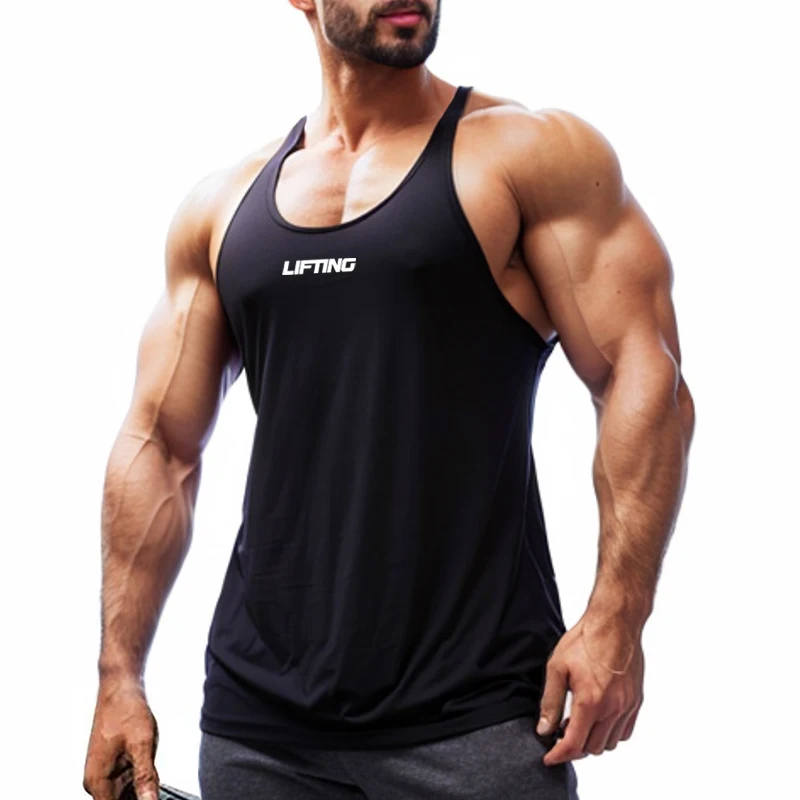 Europe And American Men\'s Sports Undershirt Cotton Muscle Fitness Training  Summer European Size Tank Tops Running vest