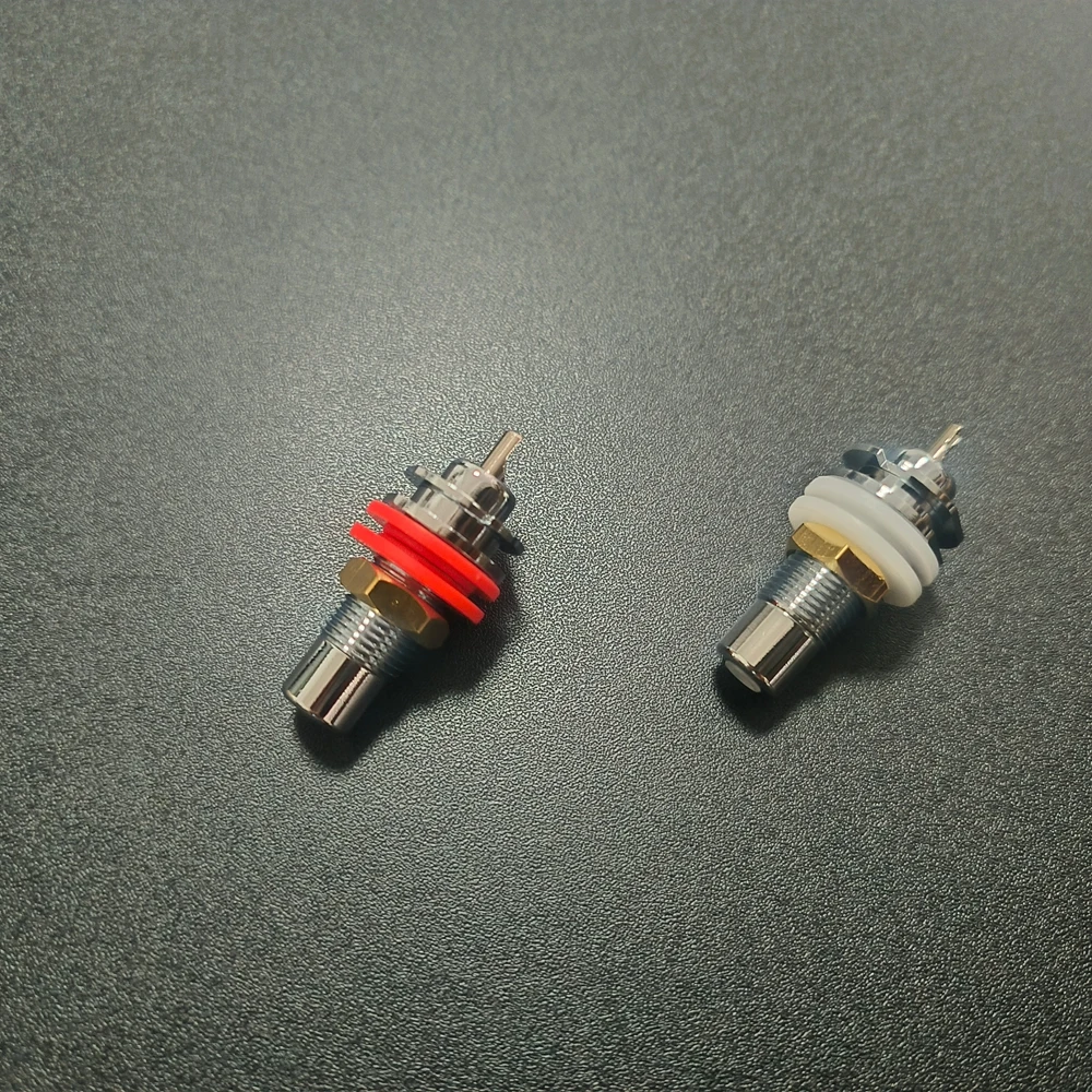 CARDAS RCA-Buchse, weiblicher Stecker, brandneues, authentisches, rhodiumbeschichtetes, verlängertes Audio-Chassis-Panel, RCA-Adapter-Set, 4-teilig – Detail 2