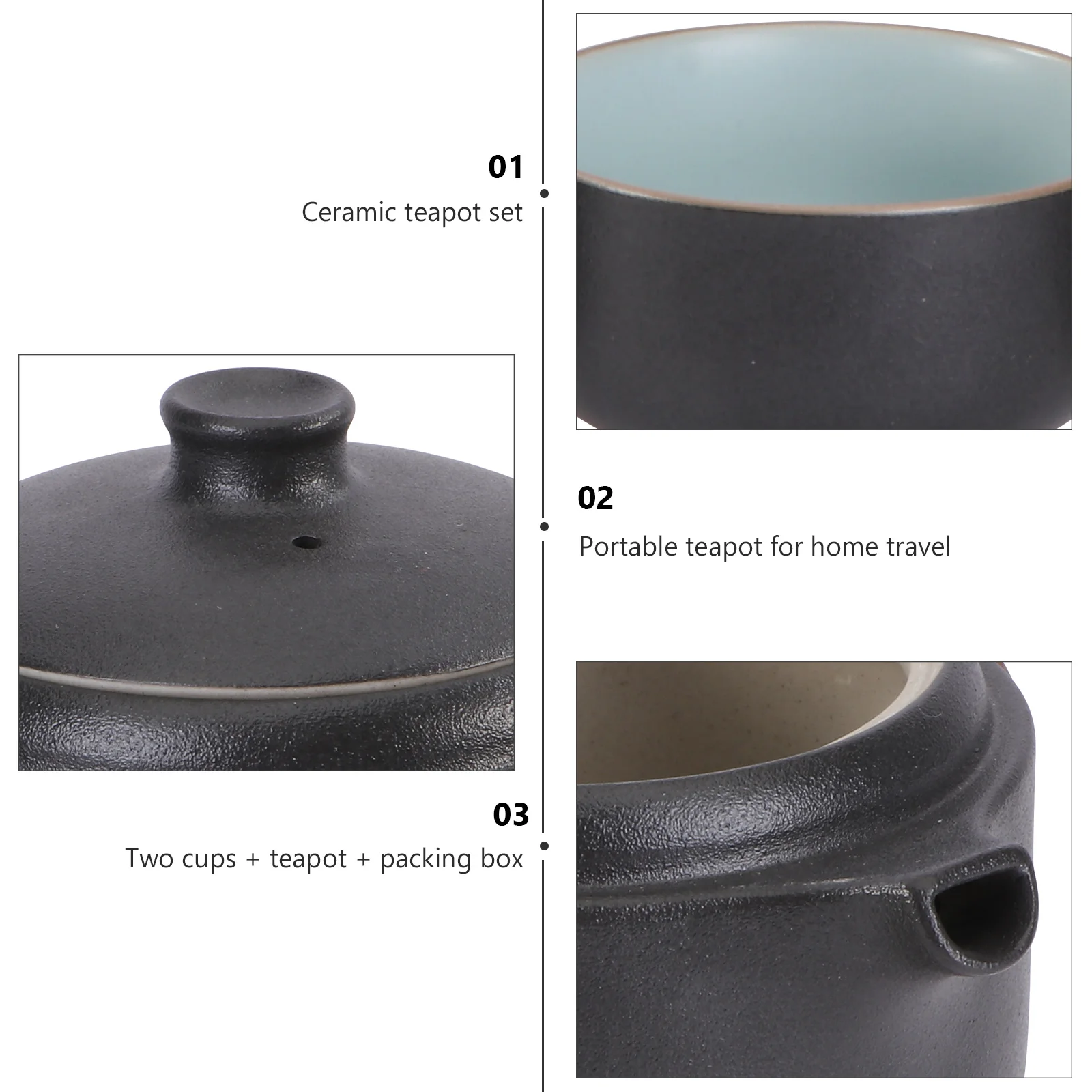 

Портативный чайный сервиз кунг-фу, керамический дорожный чайник, 2 чашки, вложенный дизайн, фильтр, теплоизоляционный, против ожогов, чайный сервиз для домашних путешествий