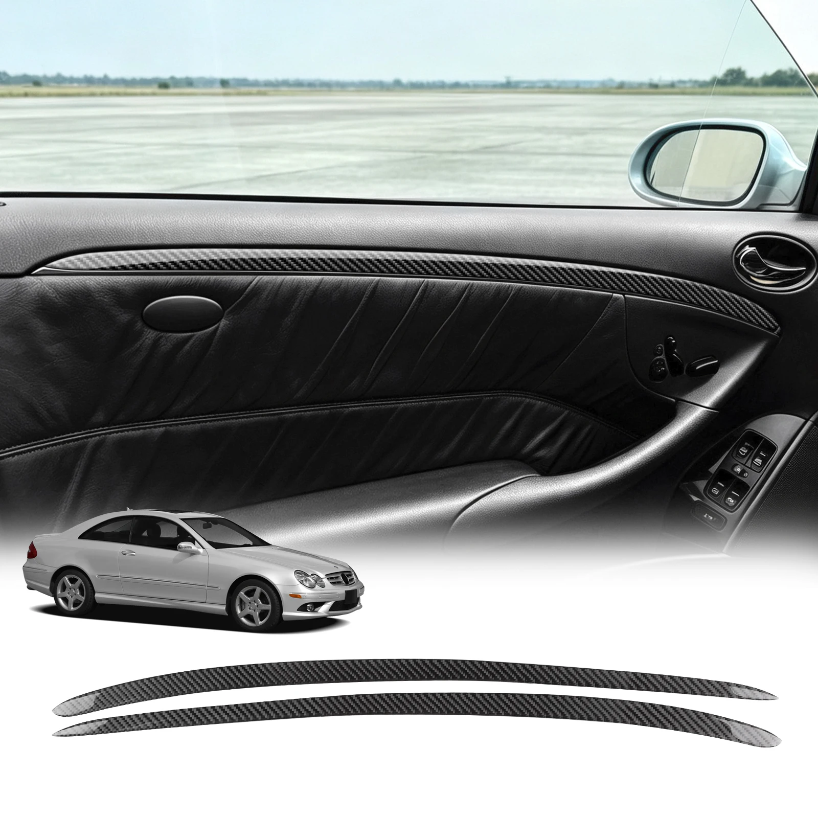 Real Soft Carbon Fiber Sticker For Mercedes Benz CLK W209 C209 A209 2002 2003 2004 2005 2006 2007 2008 2009 2010 Car Door Trim