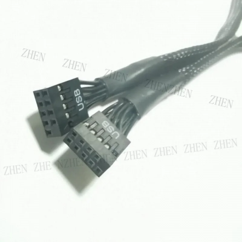 Y Y Motherboard Mainboard 9Pin USB 2.0 FF Extension Dupont Data Cable Cord Wire Line