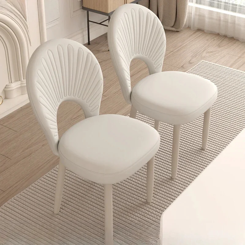 Luxury Restaurant Dining Stool White Upholstered Set Portable Accent Chairs Design Modern Nordic Sillas Comedor Home Furniture