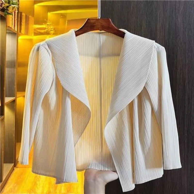 Casual Style Bamboo Charcoal Fiber Outerwear Slimming Loose Fit Summer New Arrival Seven Sleeve Folded  Sun Protection