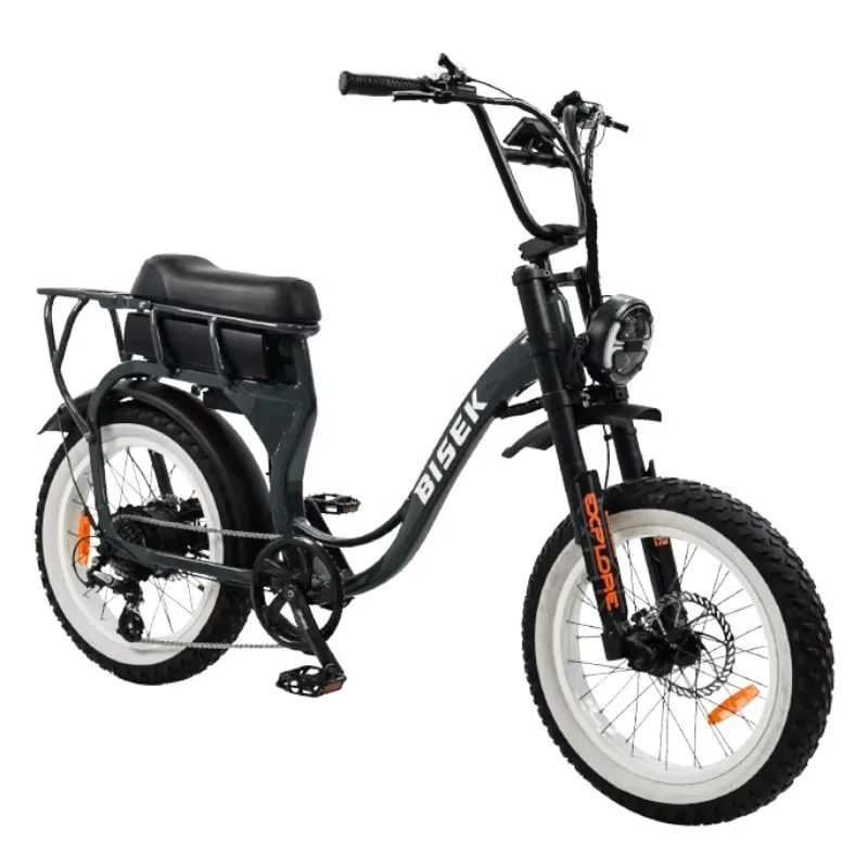 Clrak  Direct Hot Sale Low Step Through Front Suspension Ebike Wide Seat 7 Speed Electric Bicycle Front Rear Light Pedelec