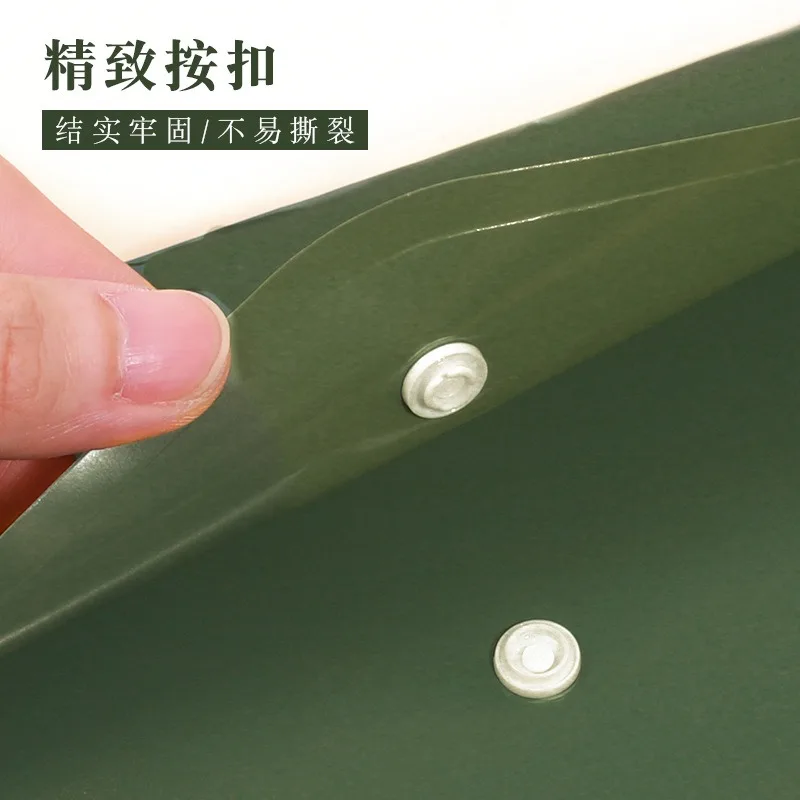 A4 Classic Retro Color Hot Gold Letter Pocket Folder Large Capacity Waterproof Button Paper File Storage Bag for School Office