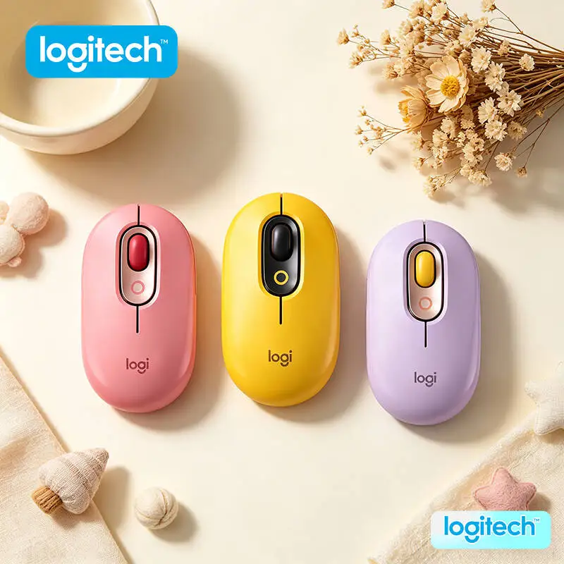

Logitech M350 POP Wireless Mouse Dual-Mode Bluetooth 2.4GHz Silent Scroll 18-Month Battery for Fun Beach Trip Work Setup