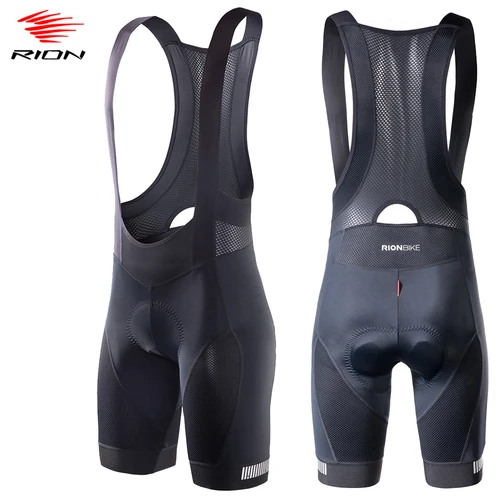 Imagen 1 del producto Pantalones cortos de ciclismo RION, pantalones cortos con pechera para hombre, pantalones cortos acolchados para bicicleta de montaña MTB, mallas ajustadas, uniforme de equipo 5H
