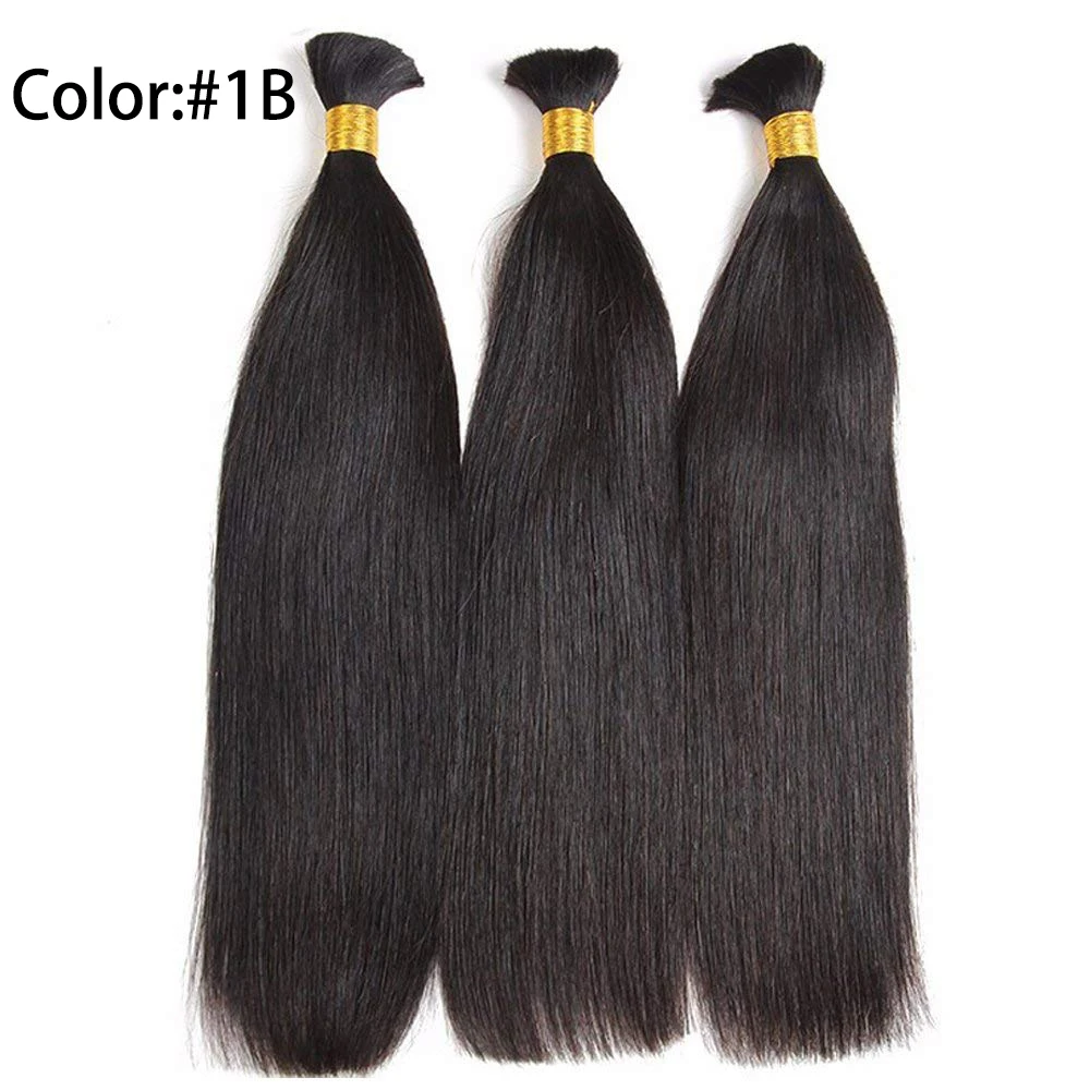 Human Hair Bulk for Braiding Straight Brazilian Virgin Human Hair Bulk no Weft for Braids Straight Bulk Human Hair Natural Black