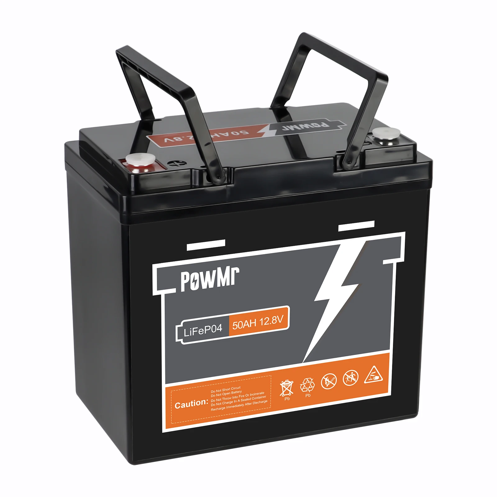 PowMr 50Ah LiFePO4 Batteriepack 640Wh 12V/24V 100AH Brandneu Klasse A BMS 50A 4S Wiederaufladbare Lithium-Batterien für Auto, Wohnmobil, Boot