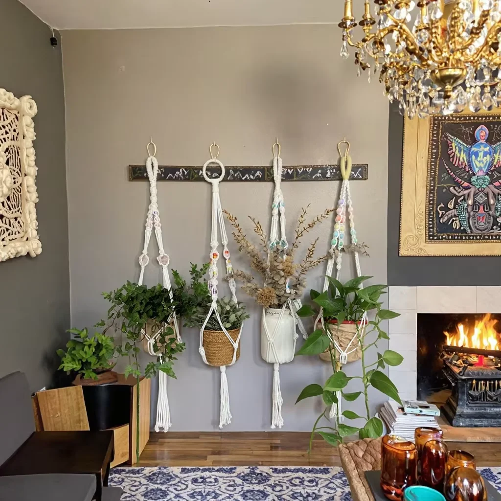

Indoor and outdoor home decoration lace plant hanger multi-shaped hanging flower machine decorative flower pot rack cotton rope