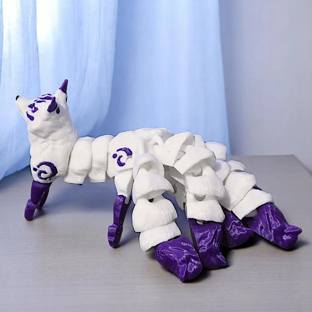 Joints Movable 3D Printed Animal Ornament 3D Printed Animal Shape 3D Printed Animal Model Five Tailed Cute