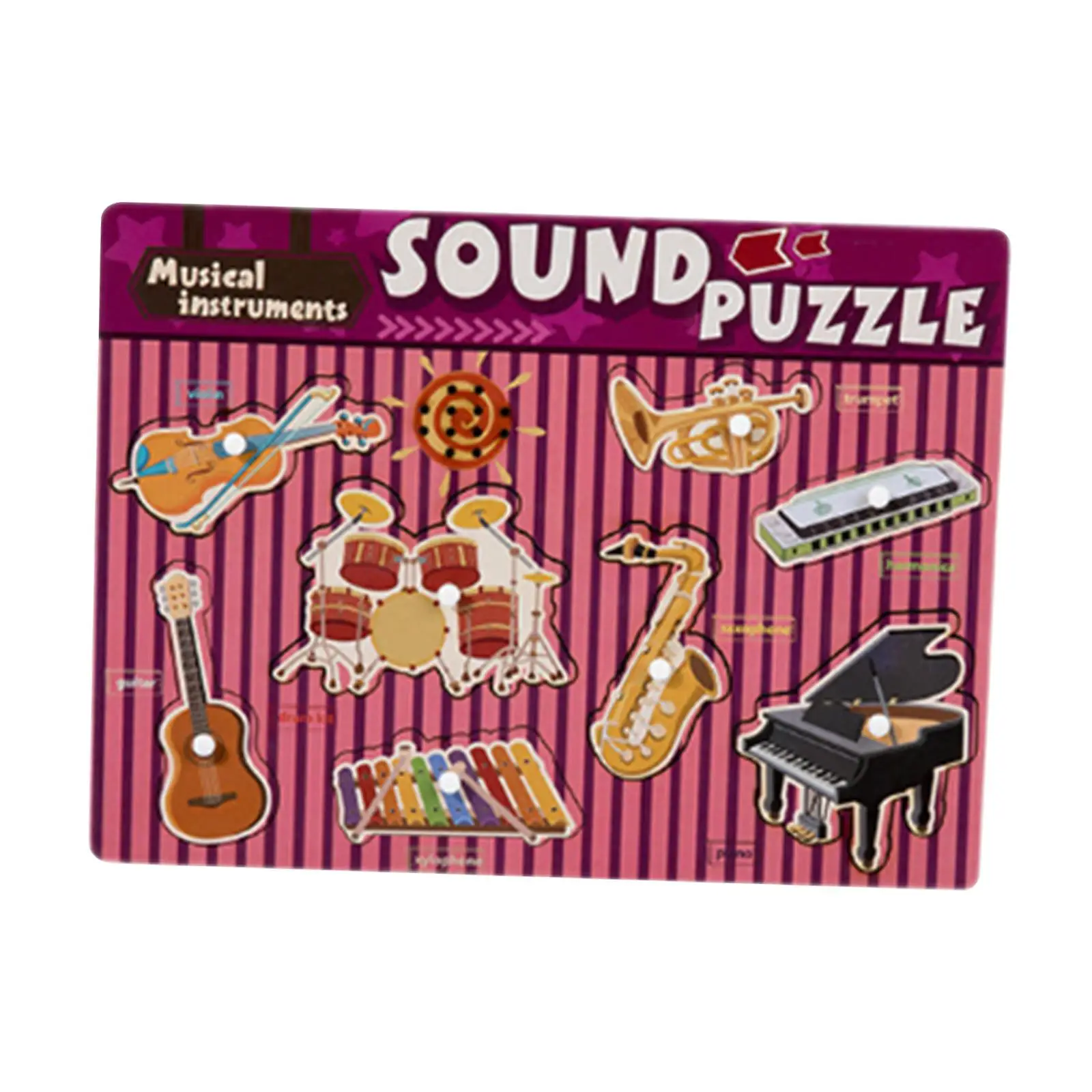 Sound Puzzles Jigsaw Puzzle Cartoon with Sound Effects Puzzles Peg Board Montessori Puzzle for Toddlers 2 3 4 5 Years Old Gift